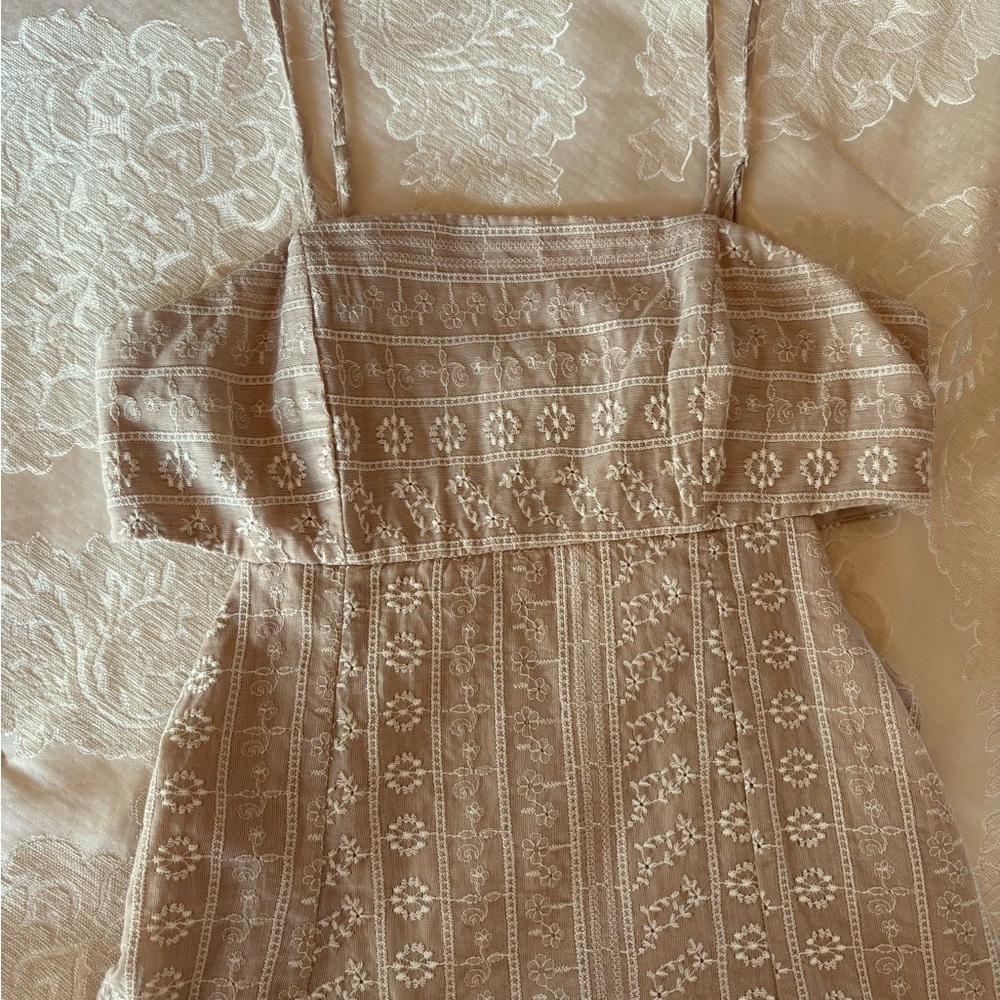 T.J.Maxx Beige Floral Mini Dress
